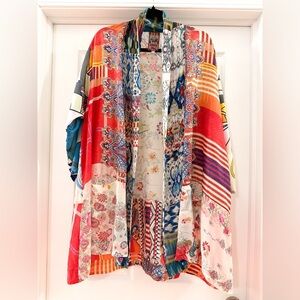 Johnny Was Johnny Was Patchwork Print Multicolor Silk
Kimono Top Oversized Sz L